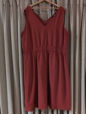 Women's Size 26 Bloomchic Rust Orange Sleeveless  Midi Dress W/ Pockets
